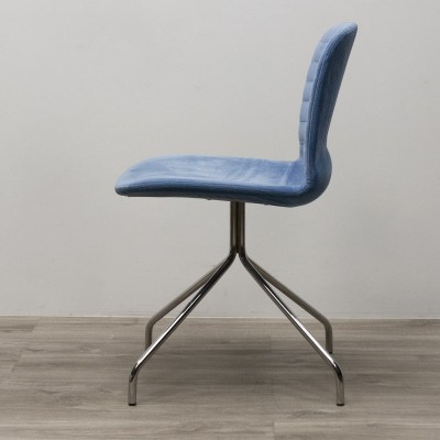 Chaise en tissu Bleu ciel / Chromé