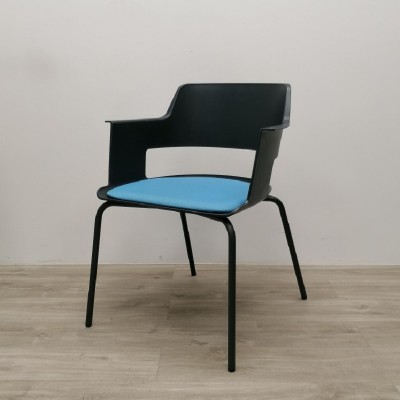 Chaise visiteur Noir / Bleu