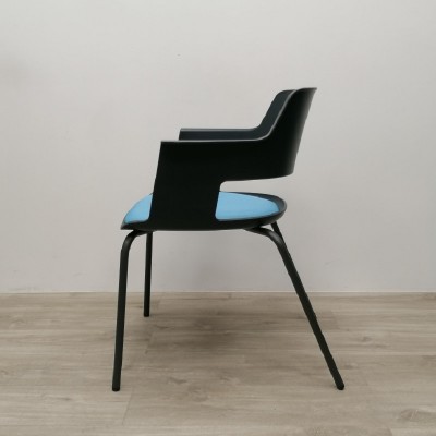 Chaise visiteur Noir / Bleu