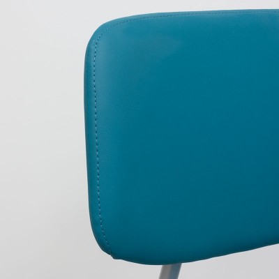 Chaise 4 pieds en simili cuir Bleu