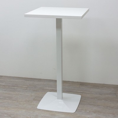 Table haute carrée L60 Blanc