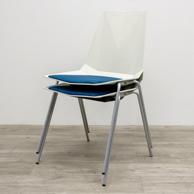 Chaise Materia 4 pieds Blanc / Bleu
