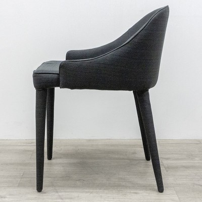Fauteuil 4 pieds en tissu noir