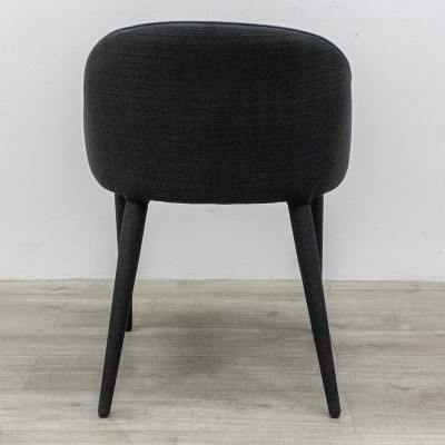 Fauteuil 4 pieds en tissu noir