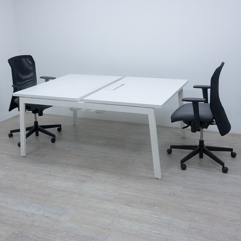 Bench 2 postes Forma 5 L120 Blanc