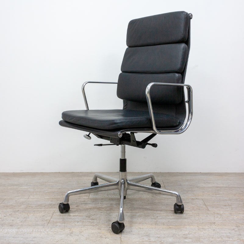 Vitra EA 219 Soft Pad cuir Noir