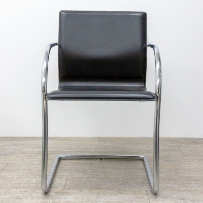 Chaise en similicuir Noir / Chromé