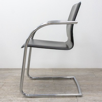Chaise en similicuir Noir / Chromé