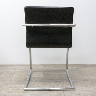 Chaise en similicuir Noir / Chromé