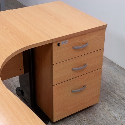 Caisson + Plan compact Droite Hêtre