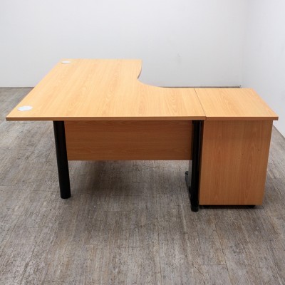 Caisson + Plan compact Droite Hêtre
