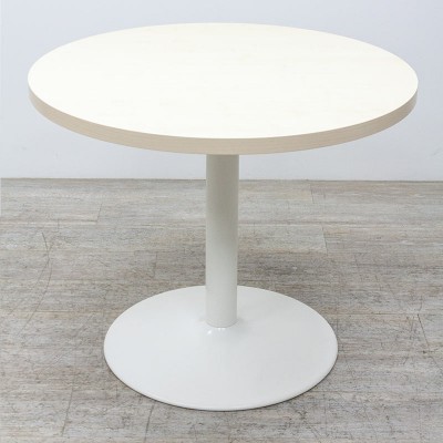Table ronde reconditionnée Haworth Ø90 Érable Blanc