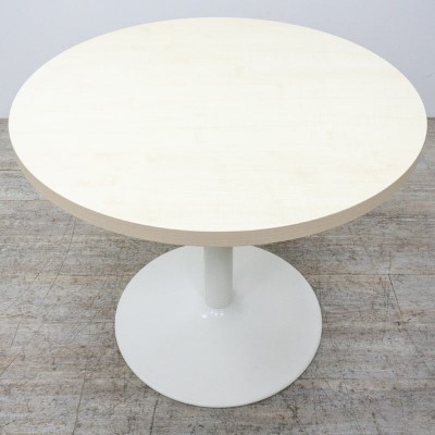 Table ronde reconditionnée Haworth Ø90 Érable Blanc