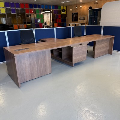 Bureau direction double L380 Noyer