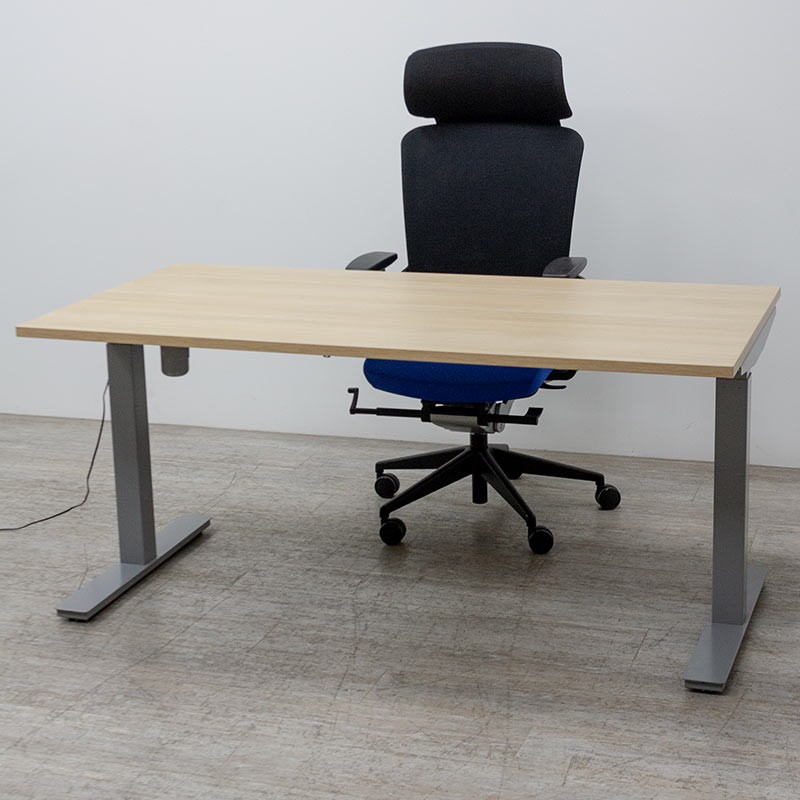 Bureau électrique L160 Chêne / Gris