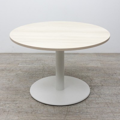 Table ronde Ø110 Acacia / Blanc