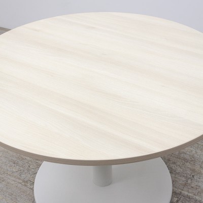Table ronde Ø110 Acacia / Blanc