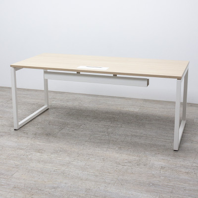 Bureau droit L180 Chêne / Blanc