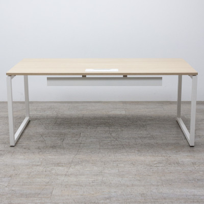 Bureau droit L180 Chêne / Blanc