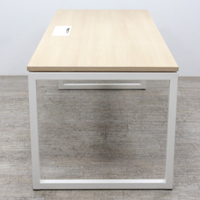 Bureau droit L180 Chêne / Blanc