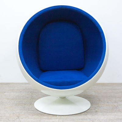 Fauteuil oeuf pivotant Bleu / Blanc