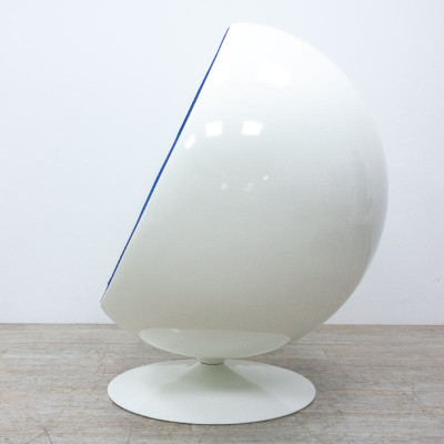 Fauteuil oeuf pivotant Bleu / Blanc