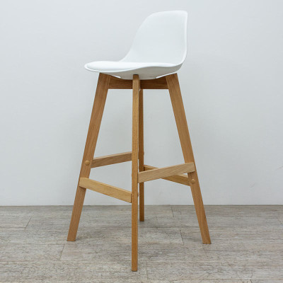 Tabouret haut Bois / Blanc