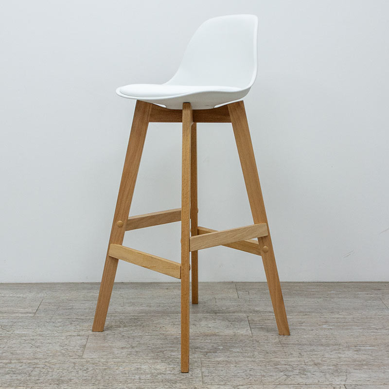 Tabouret haut Bois / Blanc