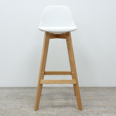 Tabouret haut Bois / Blanc