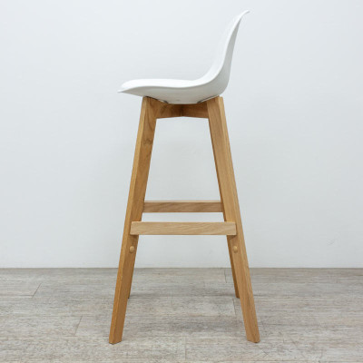 Tabouret haut Bois / Blanc