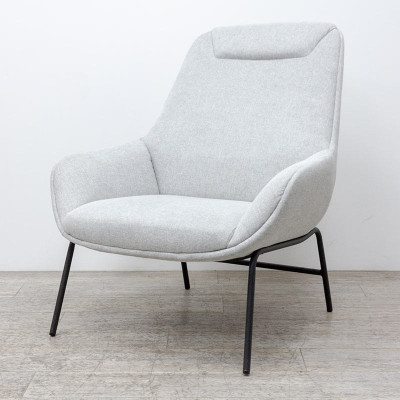 Fauteuil lounge tissu gris