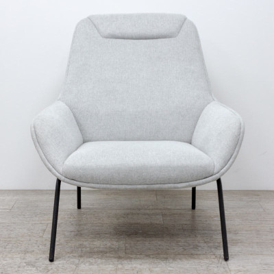 Fauteuil lounge tissu gris