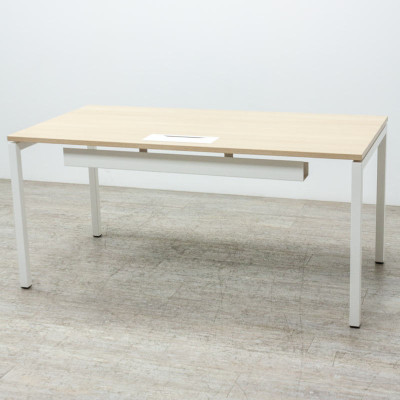 Bureau droit L160 Blanc / Chêne