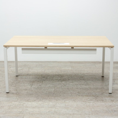 Bureau droit L160 Blanc / Chêne