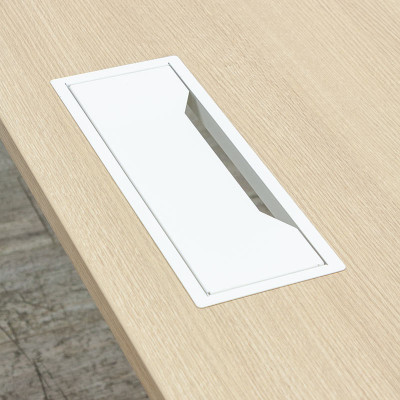 Bureau droit L160 Blanc / Chêne