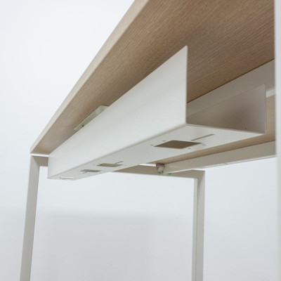 Bureau droit L160 Blanc / Chêne