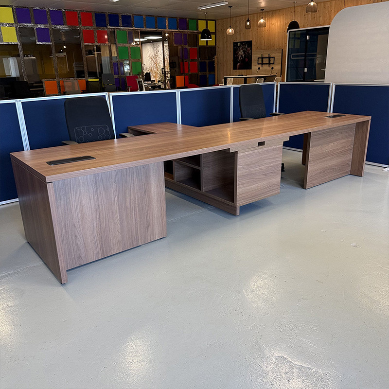 Bureau direction d'occasion reconditionné double L380 Noyer