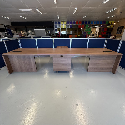 Bureau direction d'occasion reconditionné double L380 Noyer