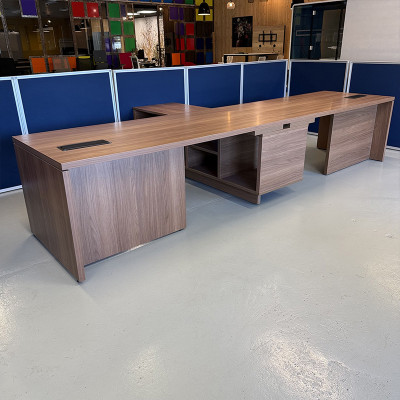 Bureau direction d'occasion reconditionné double L380 Noyer