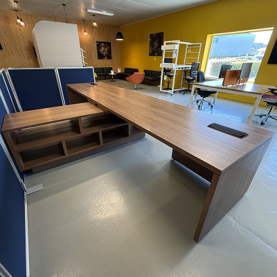 Bureau direction d'occasion reconditionné double L380 Noyer