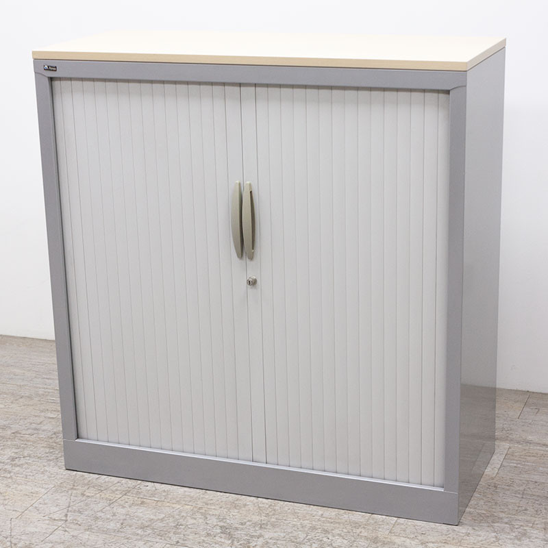Armoire basse L100 Gris / Bouleau