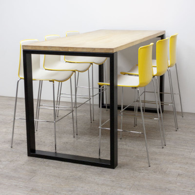 Table haute L200 Bois / Noir
