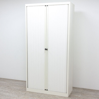 Armoire haute à rideaux L100 Blanc