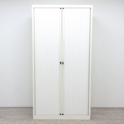 Armoire haute à rideaux L100 Blanc