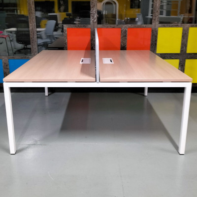 Bench 2 Postes L160 Chêne / Blanc