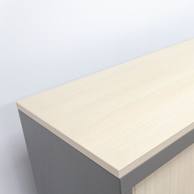 Basse L120 Gris foncé / Chêne Clair