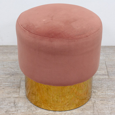 Pouf rond Ø 43 en tissu Rose