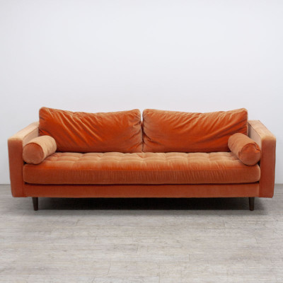 Canapé tissu velours Orange