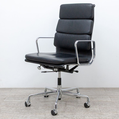 Vitra EA 219 Soft Pad cuir Noir