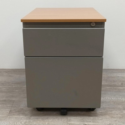 Steelcase 2 tiroirs Bronze / Hêtre